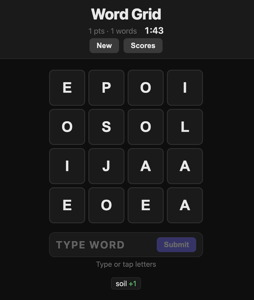 Word Grid word game